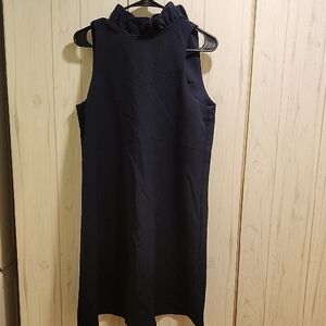 Tuckernuck Navy Ruffle Neck Mini Dress